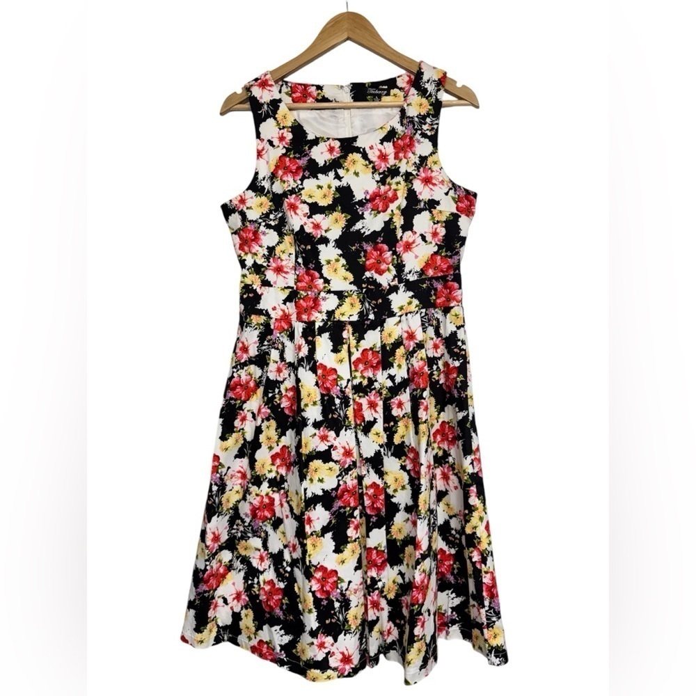 Teaberry Floral Sleeveless Midi Dress Size Large